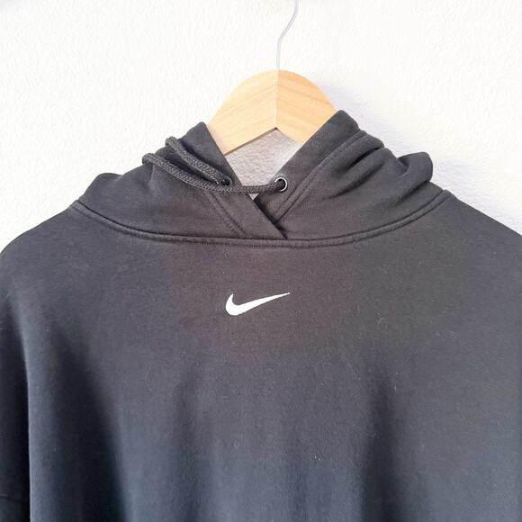 NIKE | Black White Hoodie Tunic Dress Sweatshirt Soft Long Line | Size Large - Picture 2 of 6